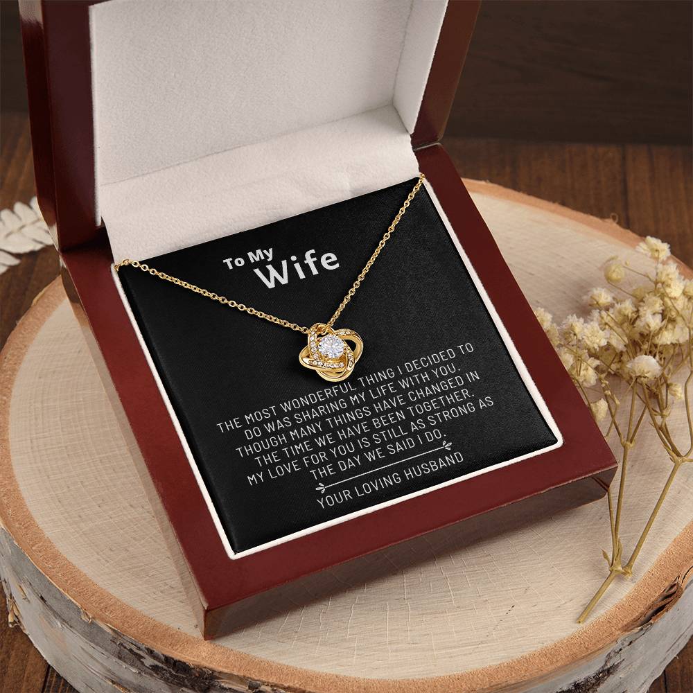 Almost Gone To My Wife  From Husband Unique Romantic Gifts For Wife Birthday Anniversary Christmas & Valentine Love Knot Necklace