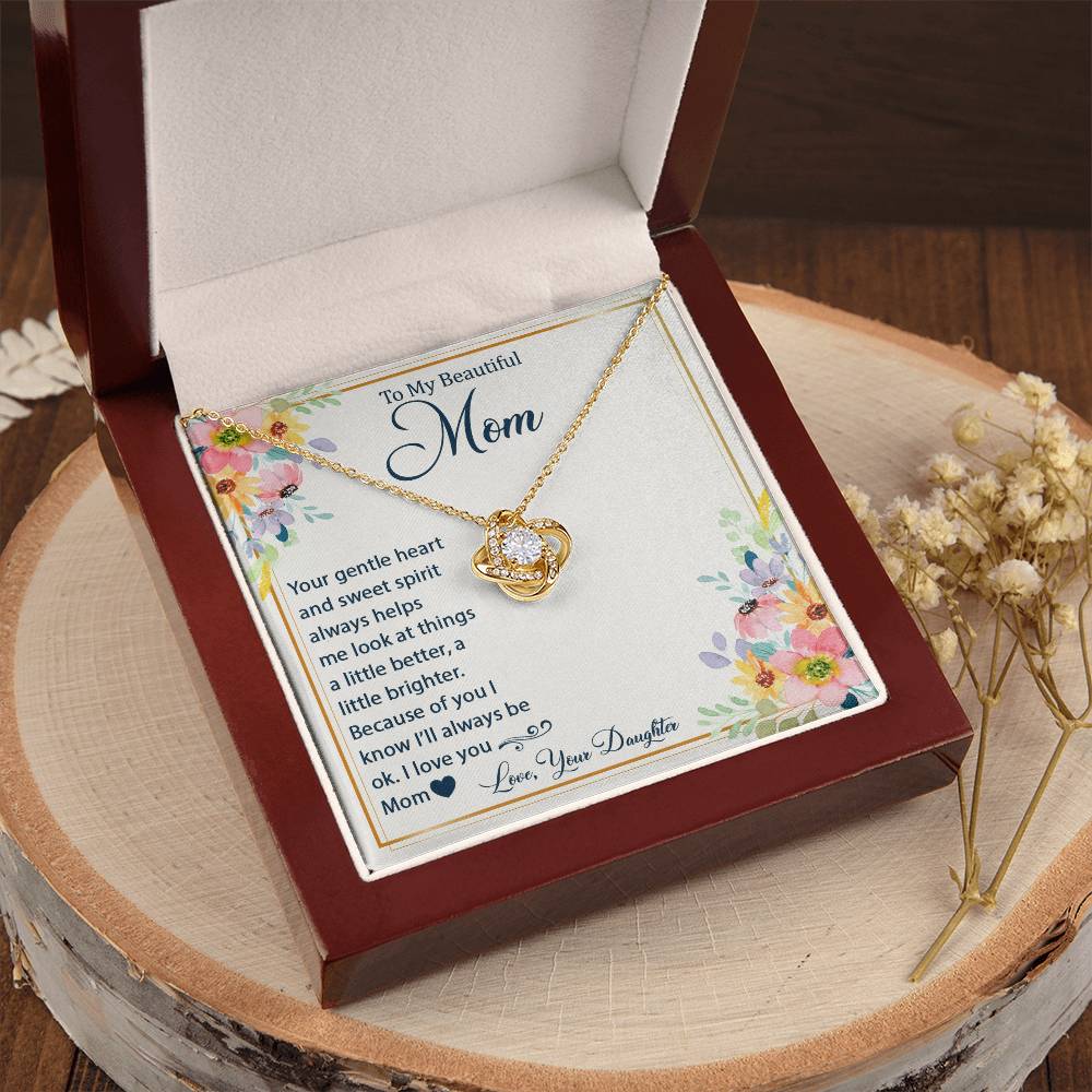Mother's Day Happy Birthday Or Just T Say Mom I Love You Love Knot Necklace