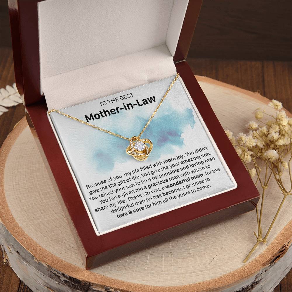 Gift For Mother-In-Law More Joy Loving Man Love Knot Necklace Love Knot Necklace