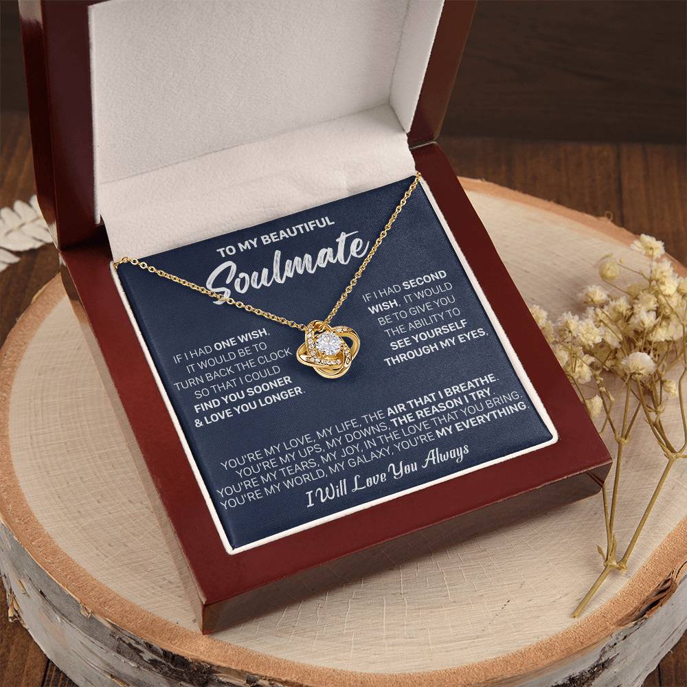 Gift For Your Soulmate - Lux 2 Wish I Breath Love Knot Necklace Love Knot Necklace