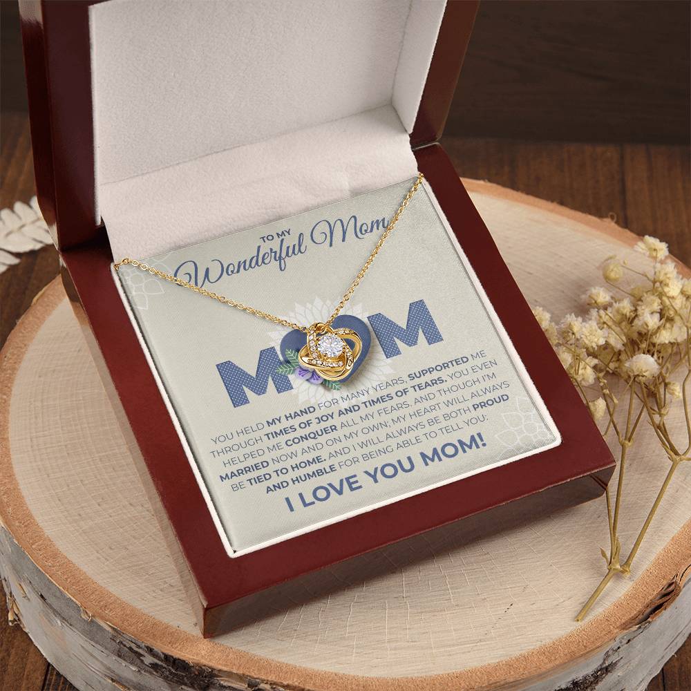 Mom - You Held My Hand Love Knot Necklace