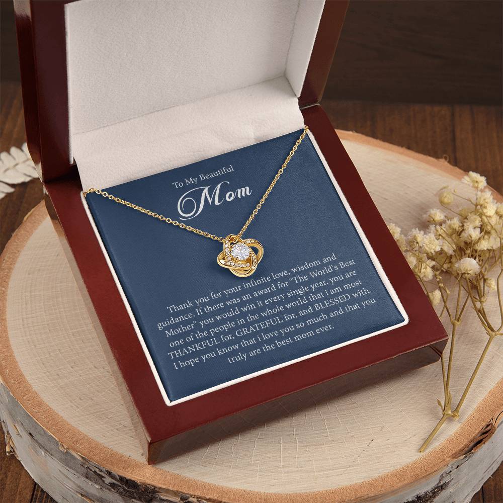 To My Beautiful Mom - Necklace - Love Knot Love Knot Necklace