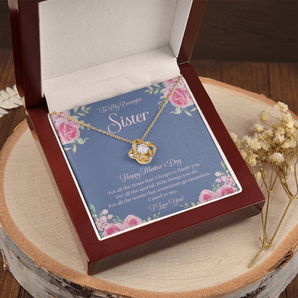 Mothers Day Gift For Sister Sister Mothers Day Gift Sister Necklace Gift On Mothers Day Sentimental Mothers Day Gift For Sister Jewelry 2 Love Knot Necklace