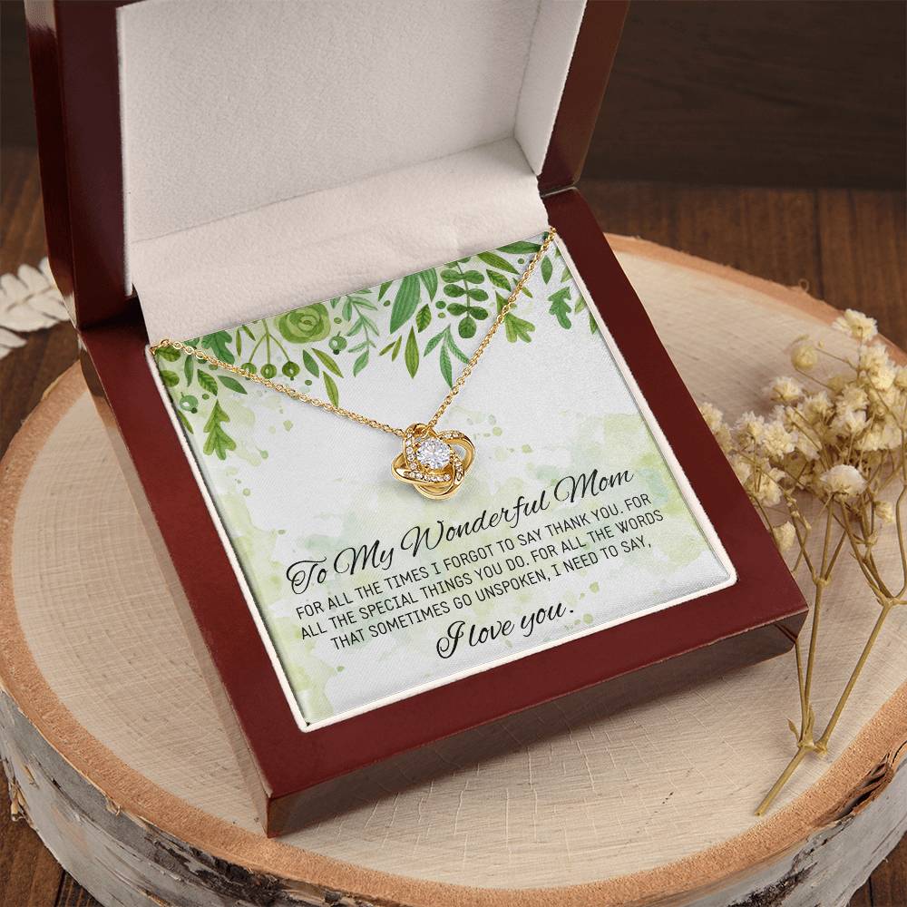 Gift For Mom Birthday Mothers Day Gift Idea From Daughter Mom Wedding Gift From Bride Mother Of The Groom Gift Mothers Day Necklaces Love Knot Necklace