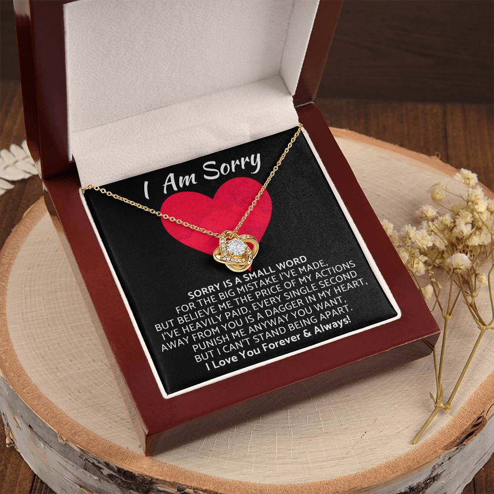 Premium I Am Sorry Gift for Your Love Knot Necklace
