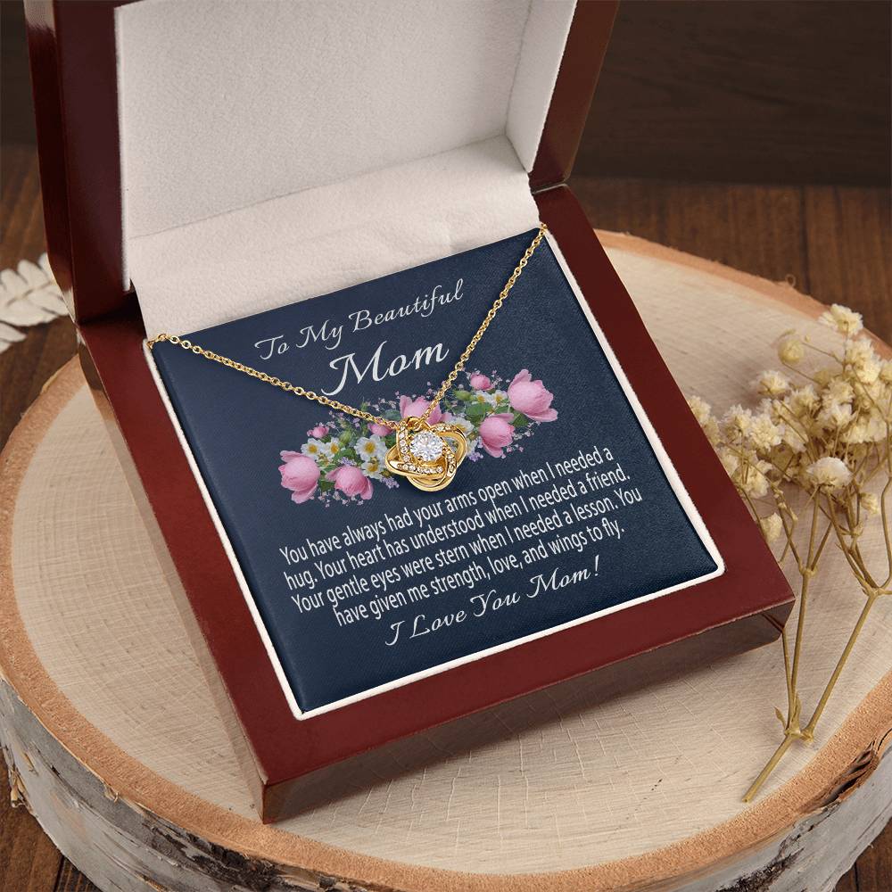 Mothers Day Gift From Daughter Mother's Day Necklace To My Beautiful Mom Necklace Mom Gift From Son Mom Necklace 5 Love Knot Necklace