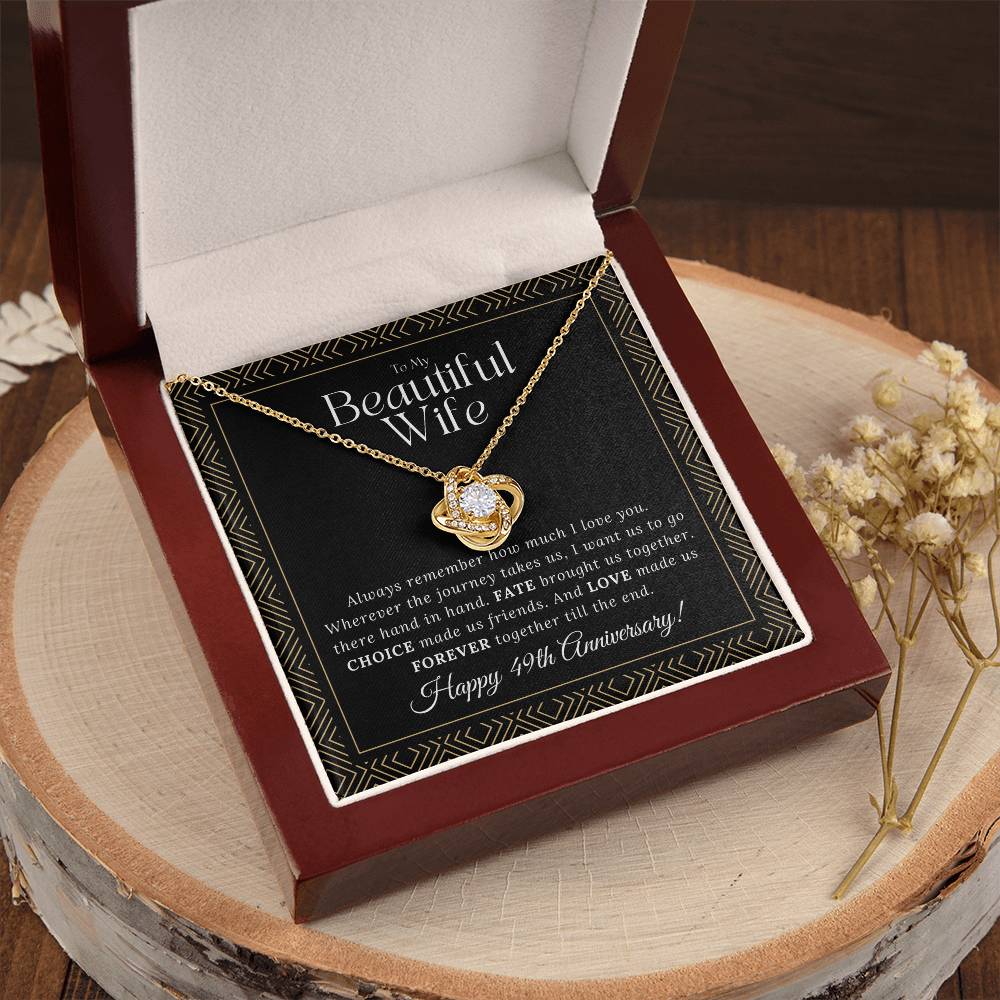 49 Year Anniversary Gift For Wife 49 Year Anniversary Gifts 49 Year Wedding Anniversary Gift Ideas 49Th Wedding Anniversary Gift F Love Knot Necklace