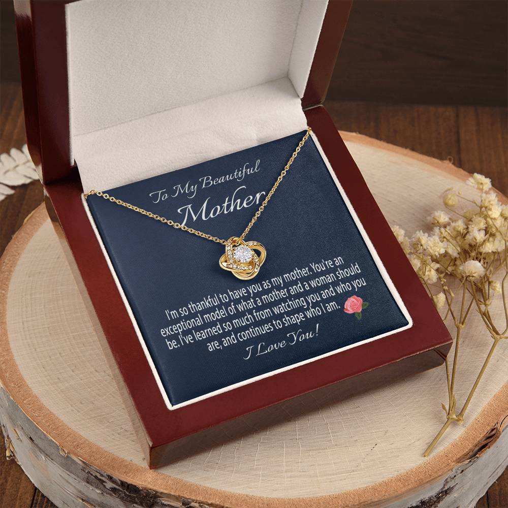 Mothers Day Gift From Daughter Mother's Day Necklace To My Beautiful Mom Necklace Mom Gift From Son Mom Necklace Love Knot Necklace