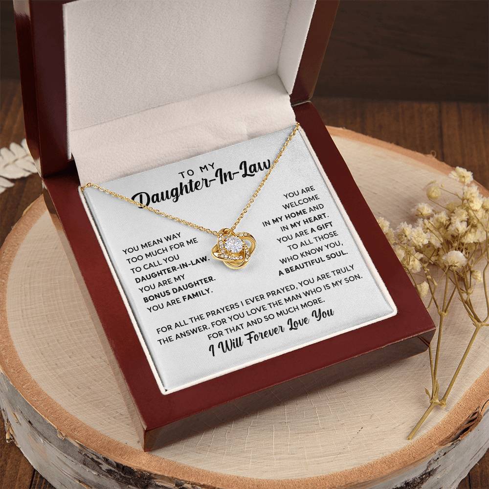 Daughter-In-Law - You Are Family - Necklace Love Knot Necklace