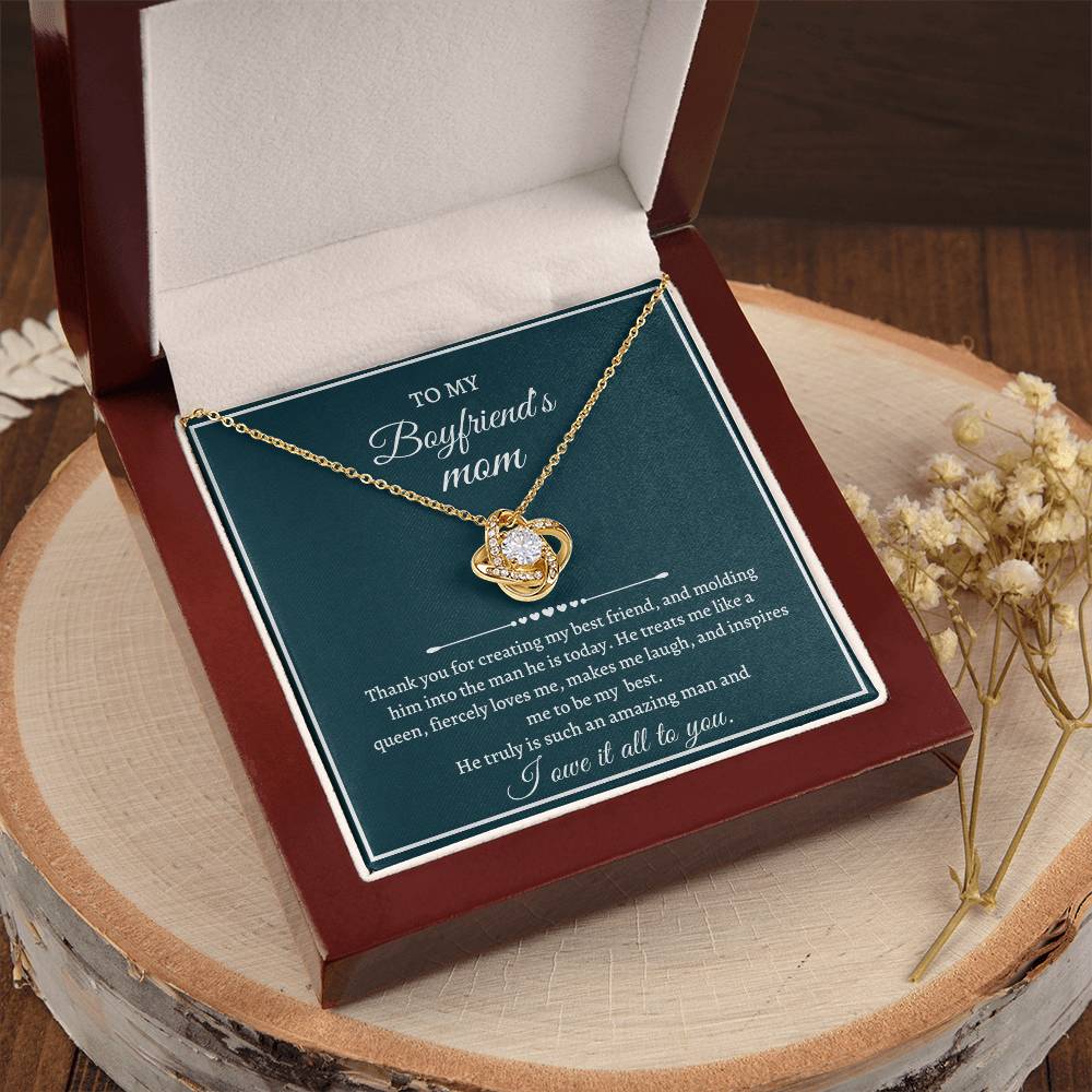 Love Knot Necklace Mother's Day Gift For Boyfriend's Mom - I Owe It All To You Love Knot Necklace