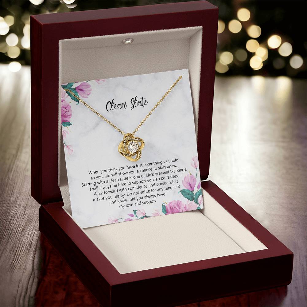 Starting Over Gift Breakup Necklace Divorcee Gift Idea New Beginnings Gift Cheer Up Gift Bad Breakup Gift Newly Single Gift  Love Knot Necklace