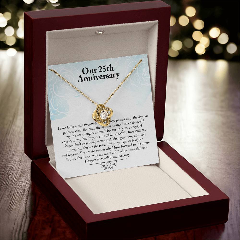 Our 25Th Anniversary You Are The R Love Knot Necklace