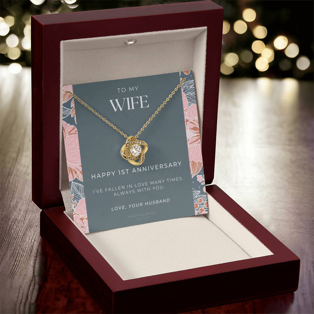 1 Year Anniversary Gift For Wife  1 Year Anniversary Gifts  1 Year Wedding Anniversary Gift Ideas  1St Wedding Anniversary Gift F(9) Love Knot Necklace