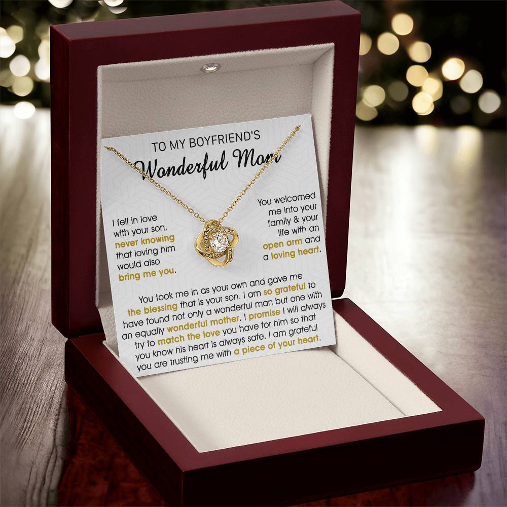 Gift For Boyfriend's Mom Bring Welcomed Wonderful Mother Love Knot Necklace 1 Love Knot Necklace