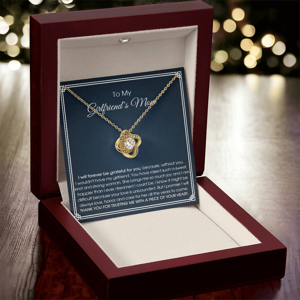 To My Girlfriend's Mom Necklace Girlfriend's Mom Birthday Gift Mother's Day Gift For Girlfriend's Mom Love Knot Necklace