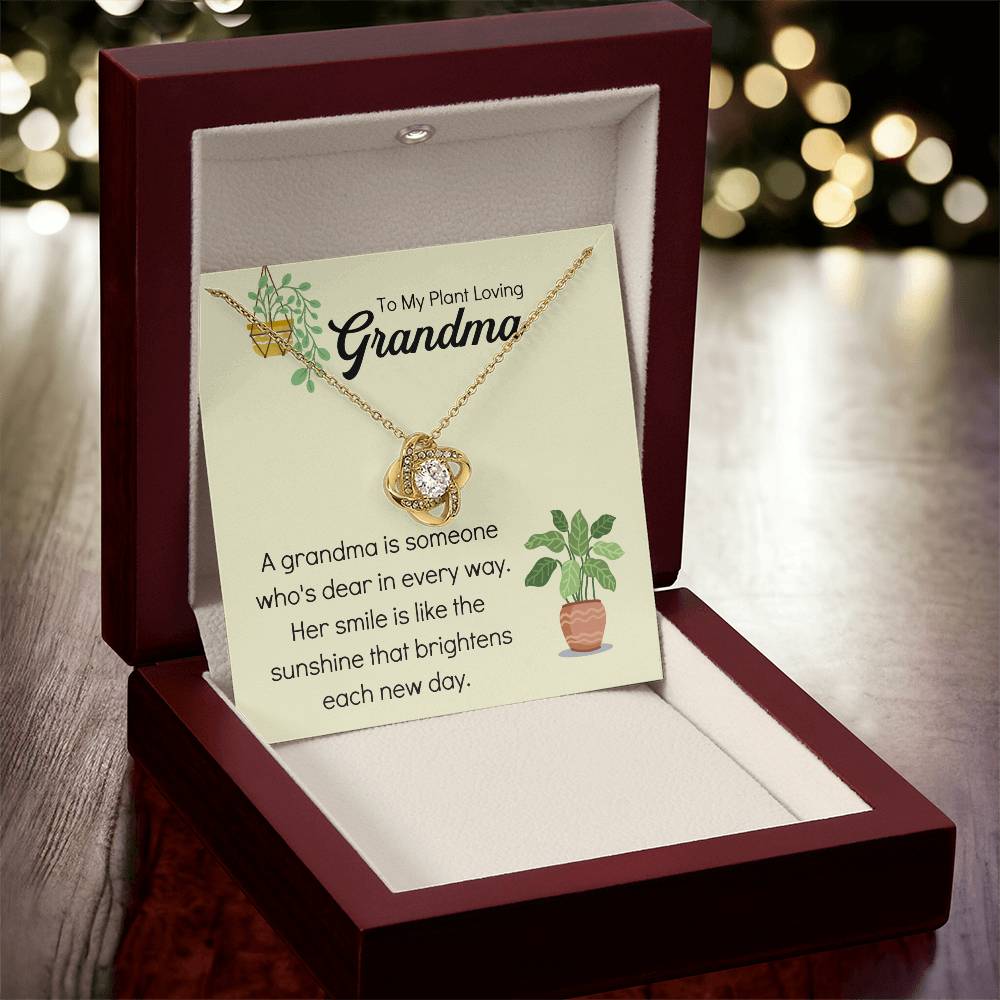 Plant Loving Gifts For Mothers Day Presents For Grandma Birthday Plant Lover Gift From Granddaughter Necklace Gift From Grandkids Love Knot Necklace