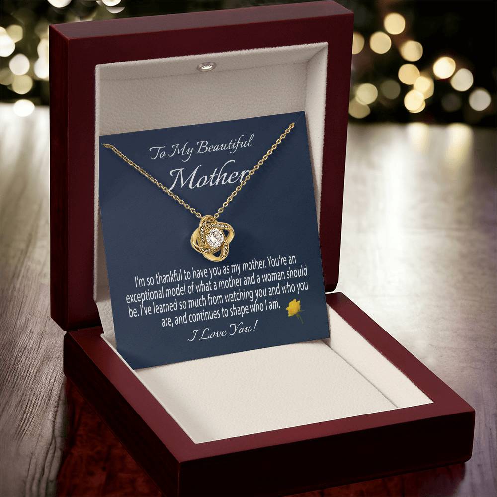 Mothers Day Gift From Daughter Mother's Day Necklace To My Beautiful Mom Necklace Mom Gift From Son Mom Necklace 2 Love Knot Necklace