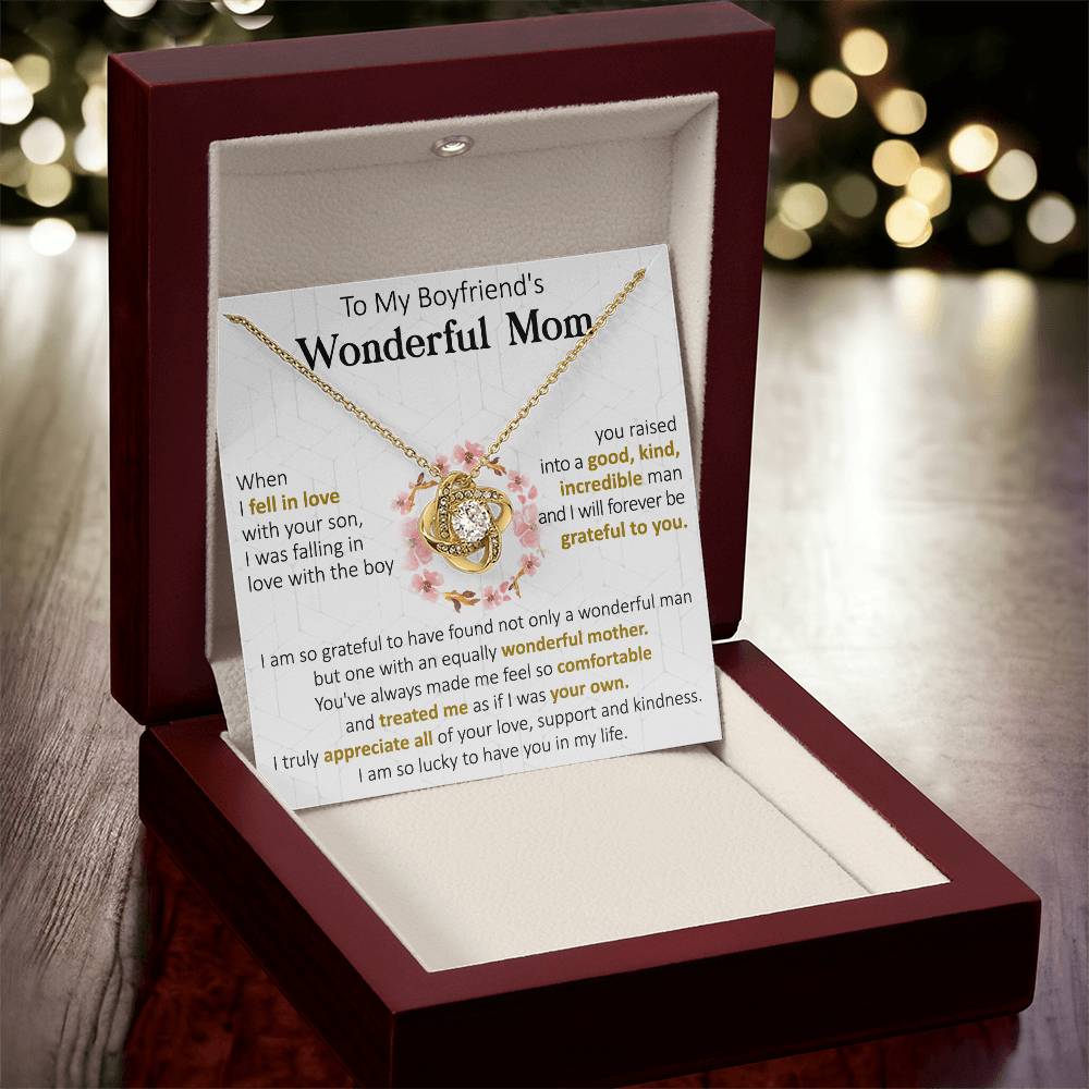 Gift For Boyfriend's Mom Forever Equally Wonderful Mother Love Knot Necklace Love Knot Necklace