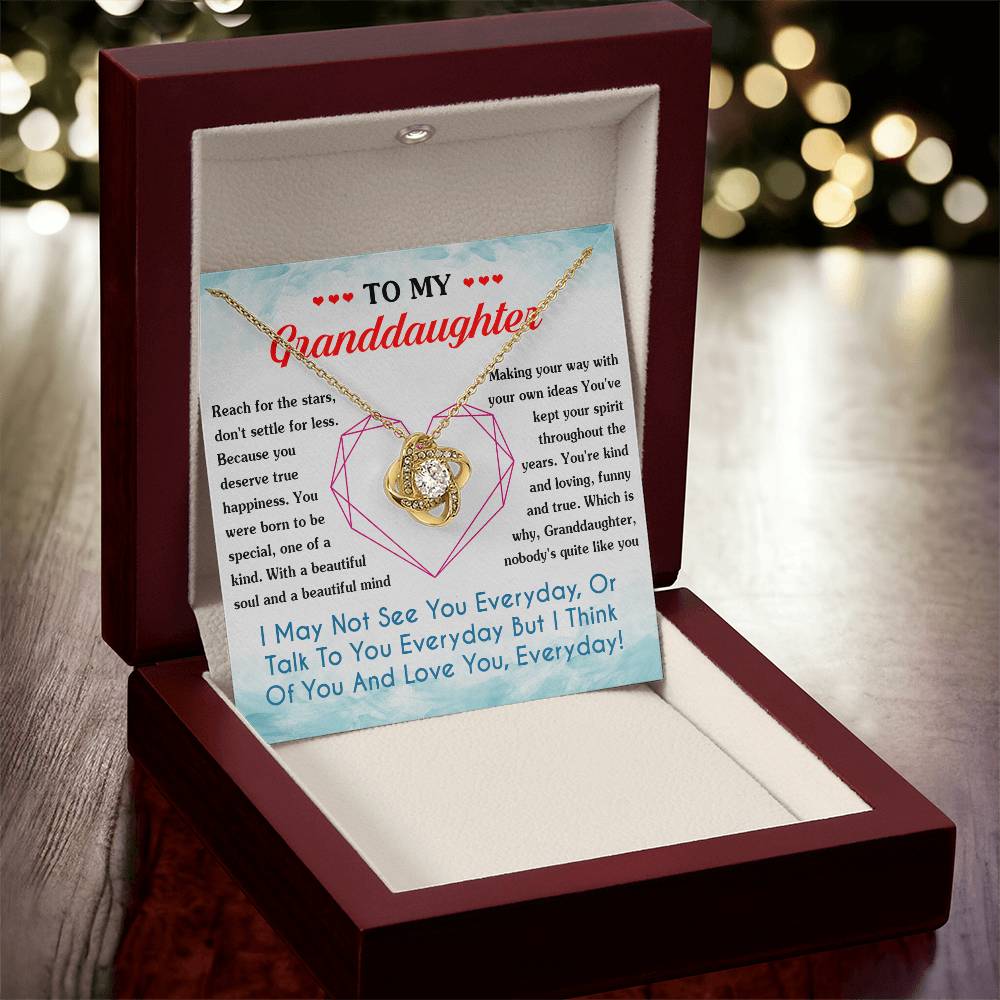 To My Granddaughter Necklace From Grandma Love Knot Necklace