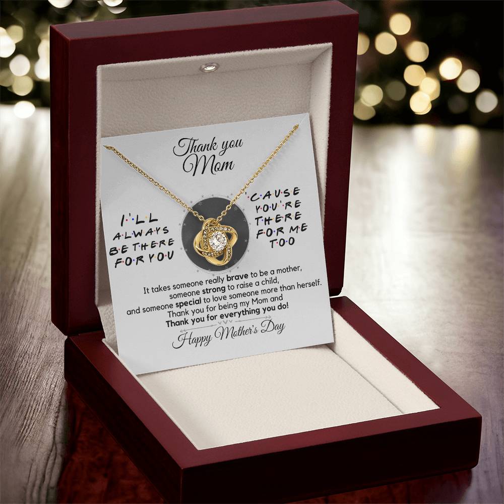 Sentimental Gift For Mother's Day Thank You Mom Gift Necklace Gift For Mom From Son Daughter To Mom Love Knot Necklace