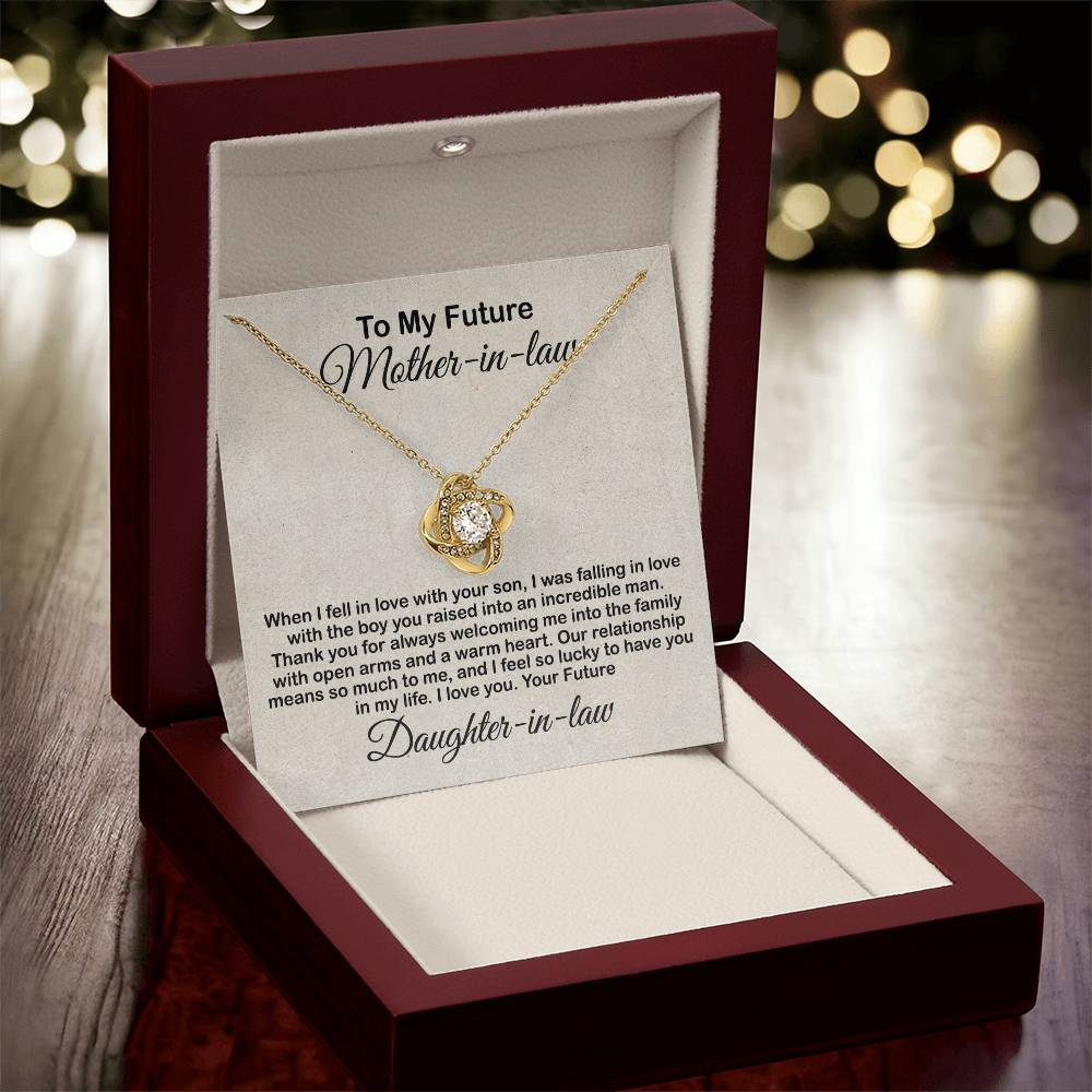 Love Knot Necklace For Mother In Law- Mother's Day Gift For Mother-In-Law Gift For Mother In Law From Daughter In Law Love Knot Necklace