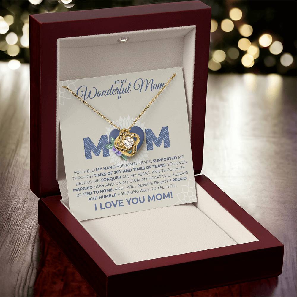 Mom - You Held My Hand Love Knot Necklace