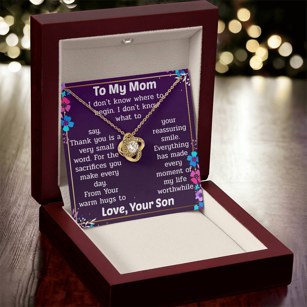 Necklace Gift For Mom From Son Love Knot Necklace