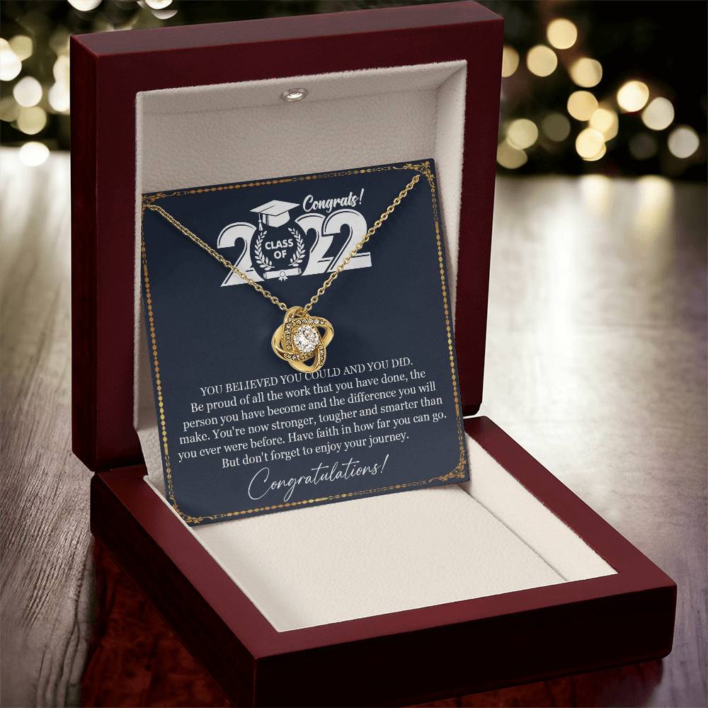Graduation Gift Necklace Graduation Gift For Her College Graduation Gift For Her High School Senior Graduation Class Of 2022 Love Knot Necklace