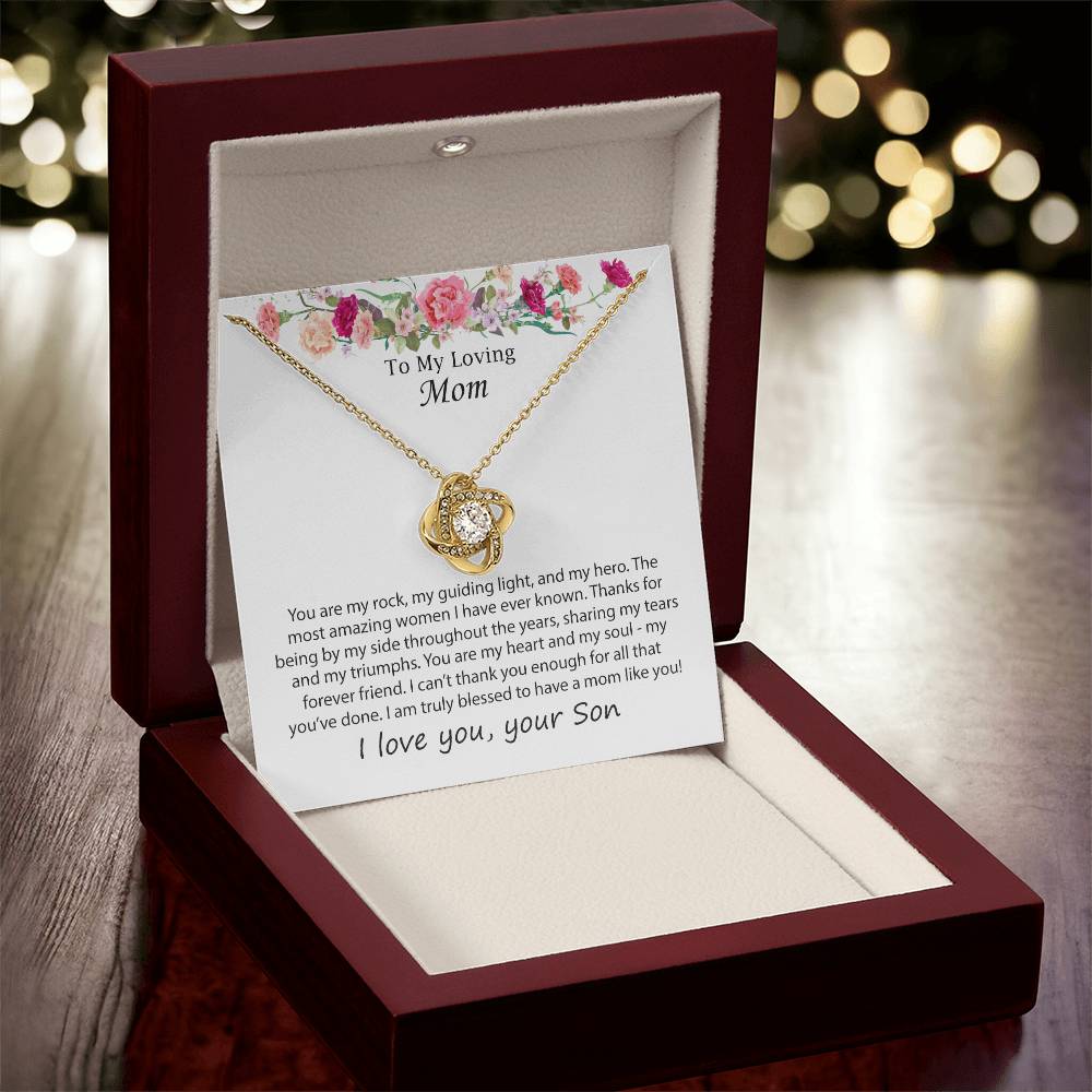 Mothers Day Necklace Gift To My Loving Mom Fr Love Knot Necklace