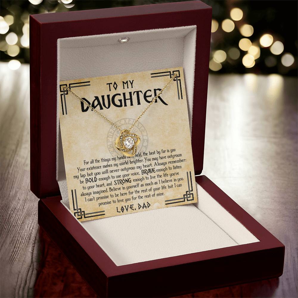 To My Daughter Necklace Viking Jewelry Gift For Daughter From Dad Viking Daughter Gift Daughter Birthday Graduation Gift Love Knot Necklace