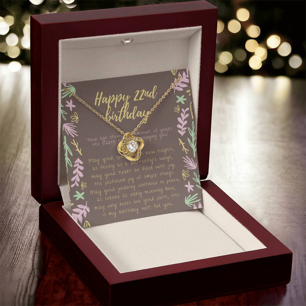 Happy 22Nd Birthday Gifts For 22Nd Birthday 22Nd Birthday Gift For Her 22 Year Old Female Best Friend Love Knot Necklace
