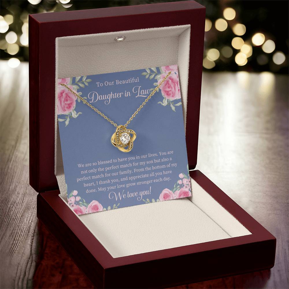 Daughter In Law Gift Beautiful Daughter In Law Necklace Gift Daughter In Law Birthday Gift Gift From Mom In Law To Daughter In Law Love Knot Necklace