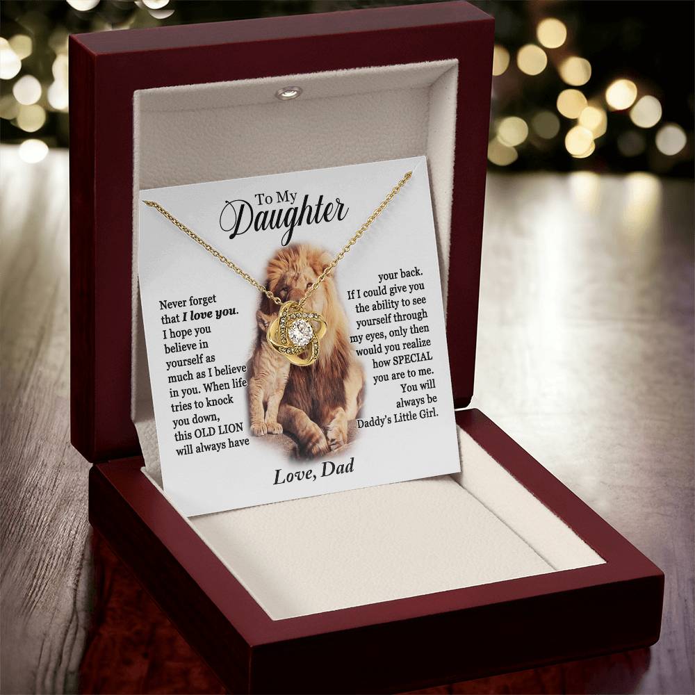 Daughter - Daddy's Little Girl - Love Knot Necklace