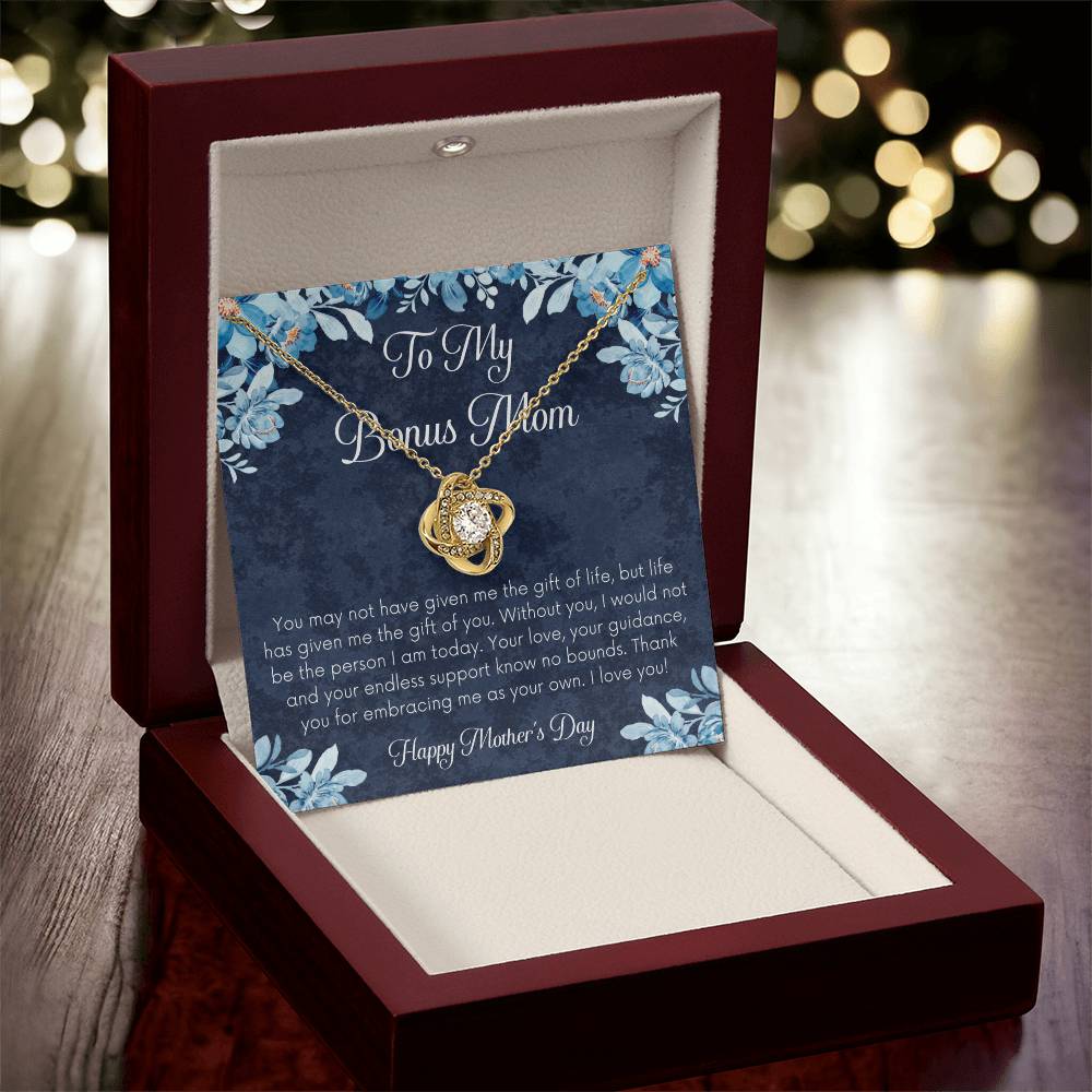 Bonus Mom Necklace Mothers Day Gift Daughterson To Mom Gift Unique Bonus Mom Gift Step Mom Gift Stepmom Gift On Mothers Day Love Knot Necklace