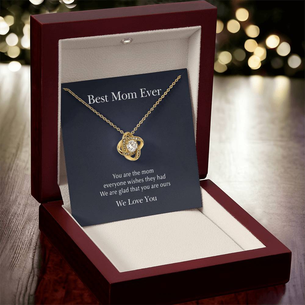 Glad That You Are Ours Love Knot Necklace