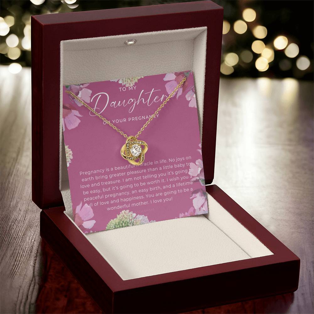 Pregnancy Gift For Daughter Expecting Mom Gift Pregnant Daughter Gift From Mom New Mom Baby Shower Gift  Love Knot Necklace