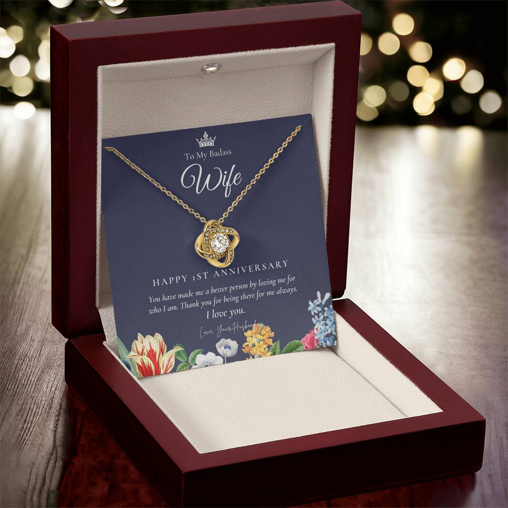 1 Year Anniversary Gift For Wife 1 Year Anniversary Gifts 1 Year Wedding Anniversary Gift Ideas 1St Wedding Anniversary Gift F(9) Love Knot Necklace