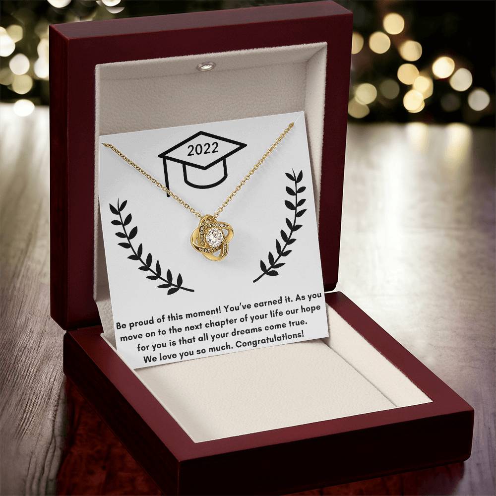 Graduation Love P Love Knot Necklace