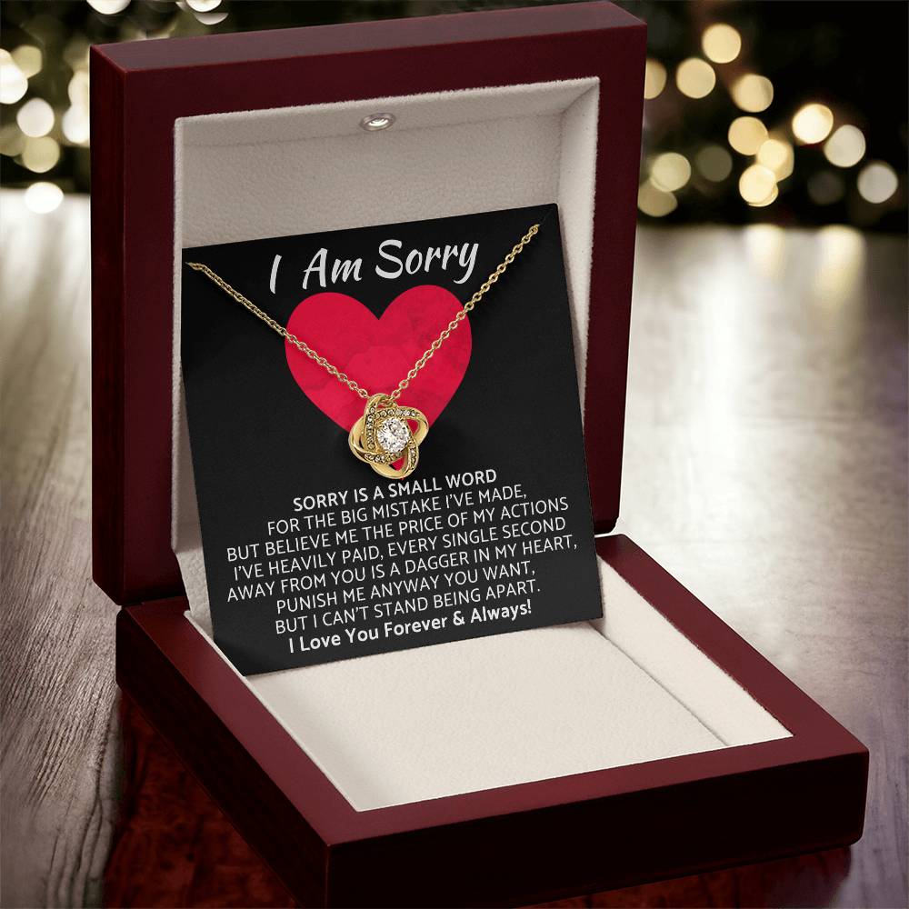 Premium I Am Sorry Gift for Your Love Knot Necklace