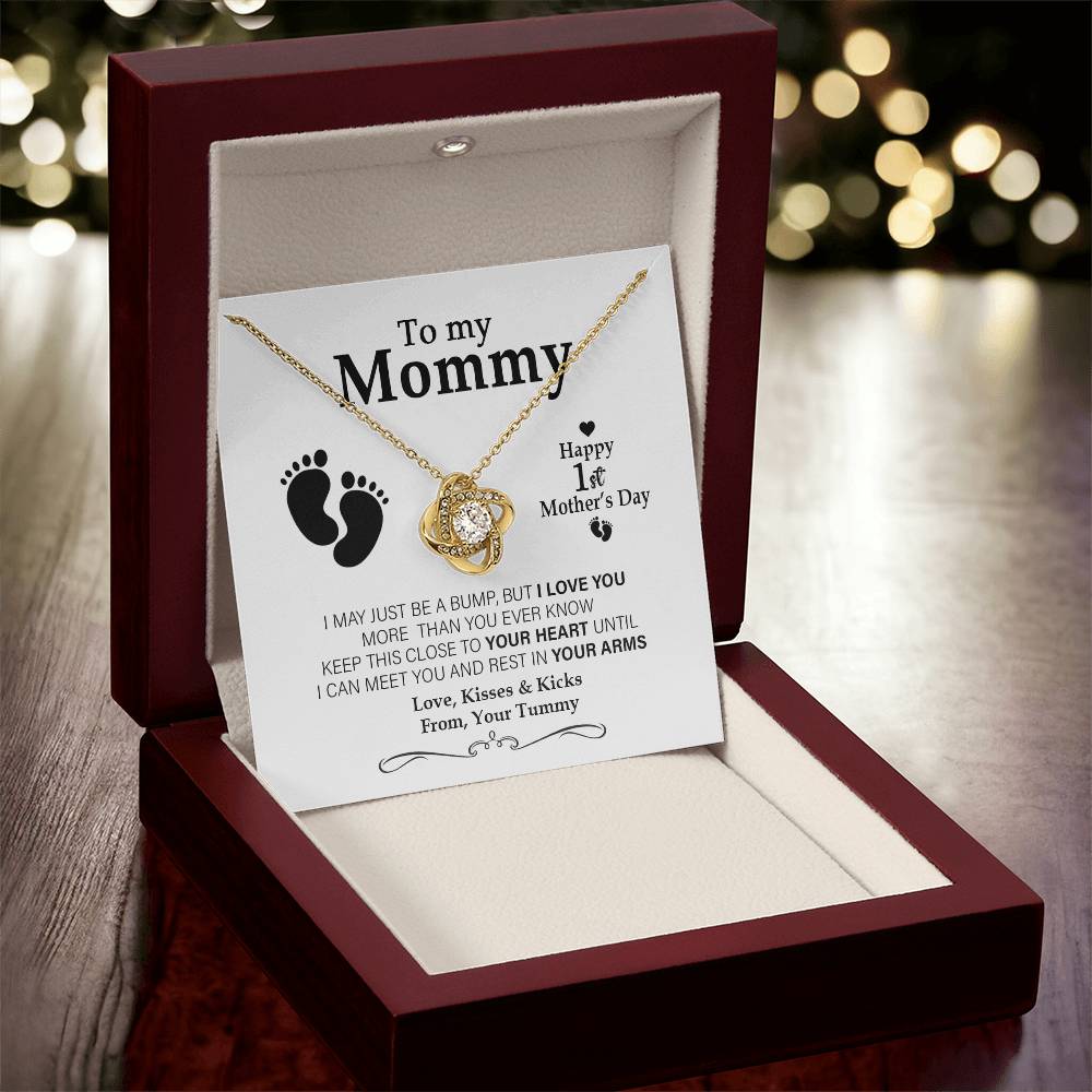 Happy 1St Mother's Day Expecting Mother Gift Present For Pregnant Friend Not For Baby Unique Gifts For Mom To Be Love Knot Necklace