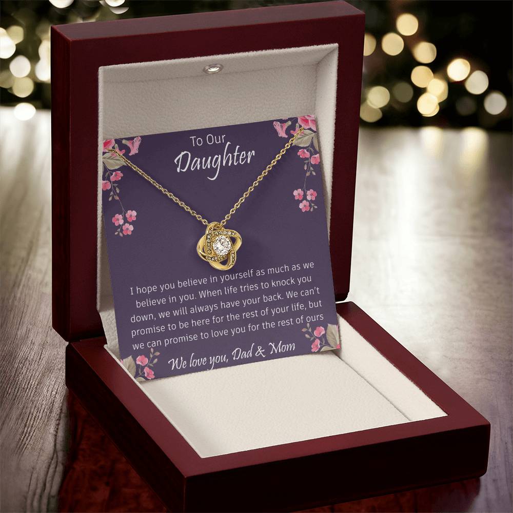 The Best Gift For Your Daughter To My Daughter With Love And Kiss Dragonfly Necklace Birthday Gift Daughter Graduation Gift Grown Up Dau Love Knot Necklace