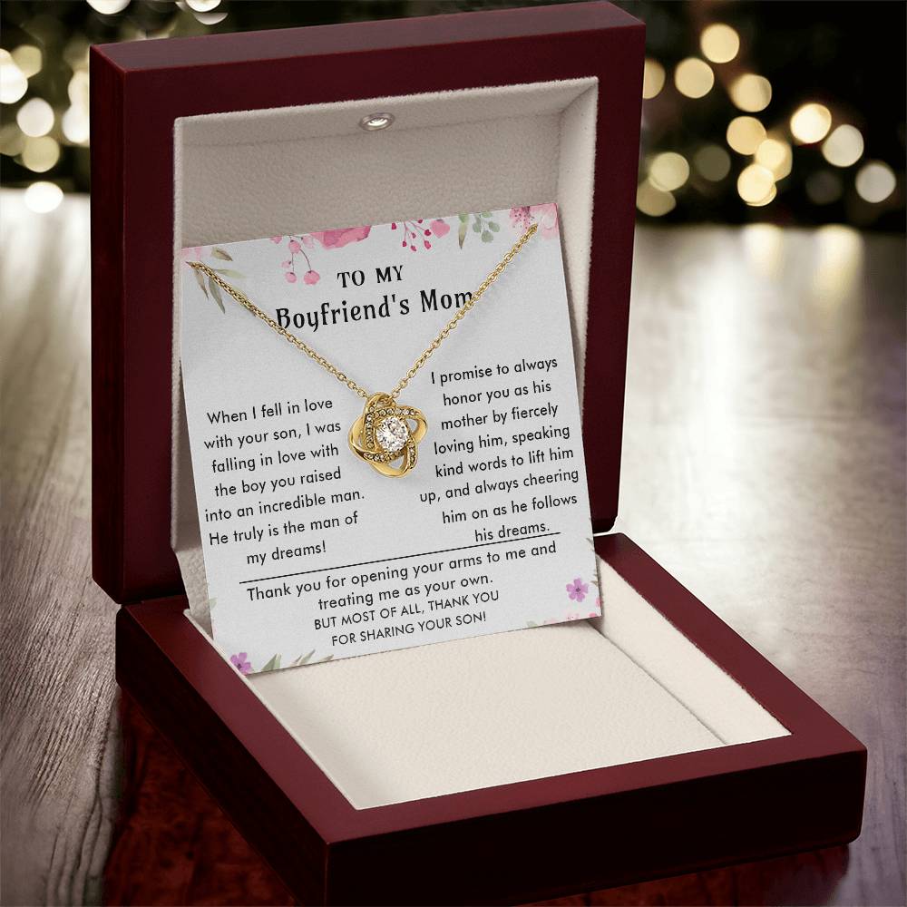To My Boyfriend's Mom - Luxury Gift For Mother's Day Love Knot Necklace