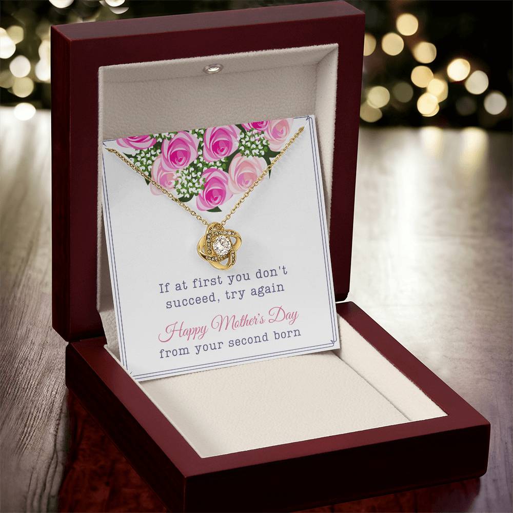 Second Born Mother's Day Gift Love Knot Necklace