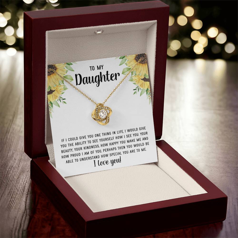 To My Daughter Necklace Gift From Mom Mothers Day Gift For Daughter From Mother Sentimental Jewelry Gifts For Daughter From Mom 9 Love Knot Necklace