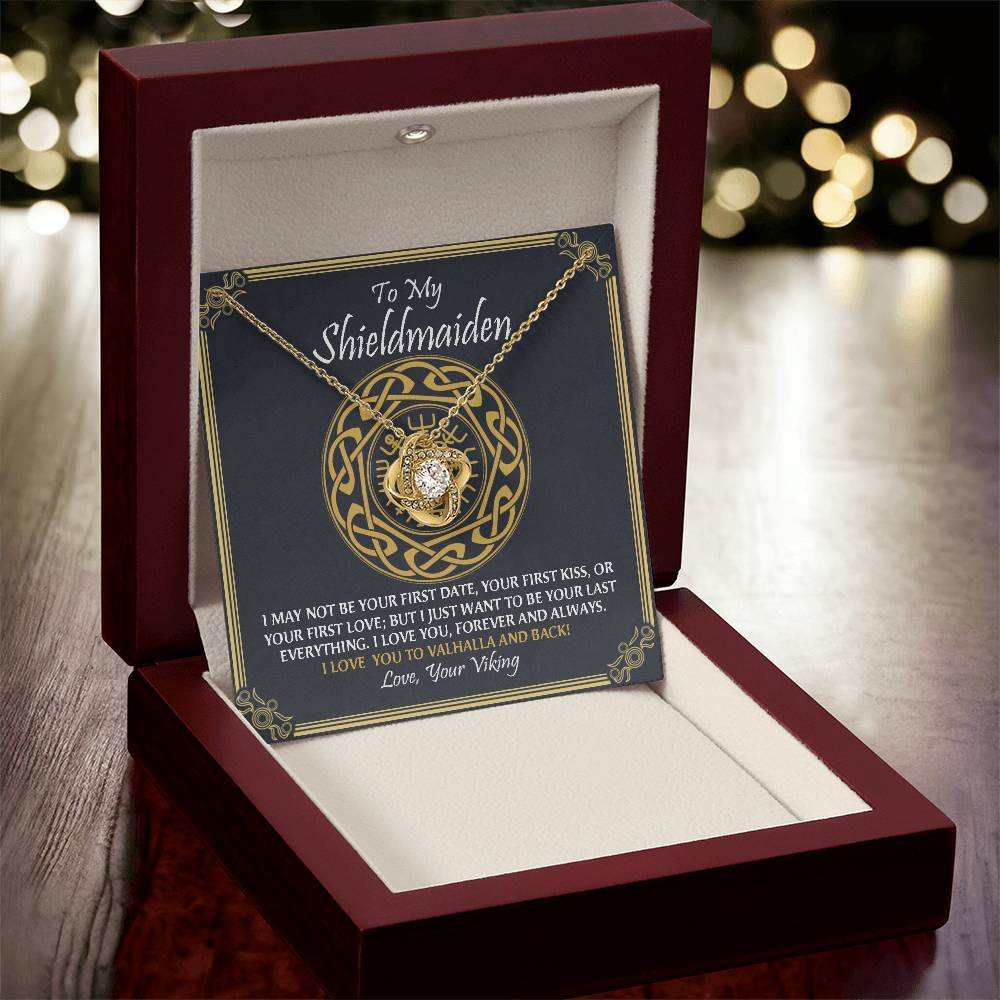 To My Shieldmaiden Knot Necklace Gift For Wife Girlfriend Anniversar Love Knot Necklace
