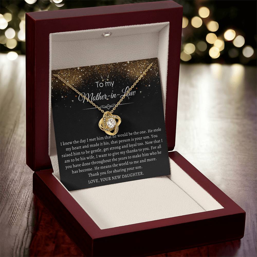 Love Knot Necklace Mother-In-Law - Thank You For Sharing Your Son Love Knot Necklace