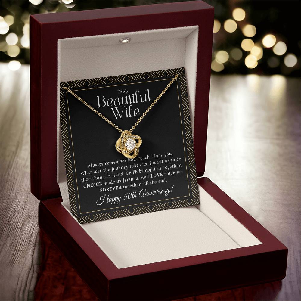 50 Year Anniversary Gift For Wife 50 Year Anniversary Gifts 50 Year Wedding Anniversary Gift Ideas 50Th Wedding Anniversary Gift F Love Knot Necklace