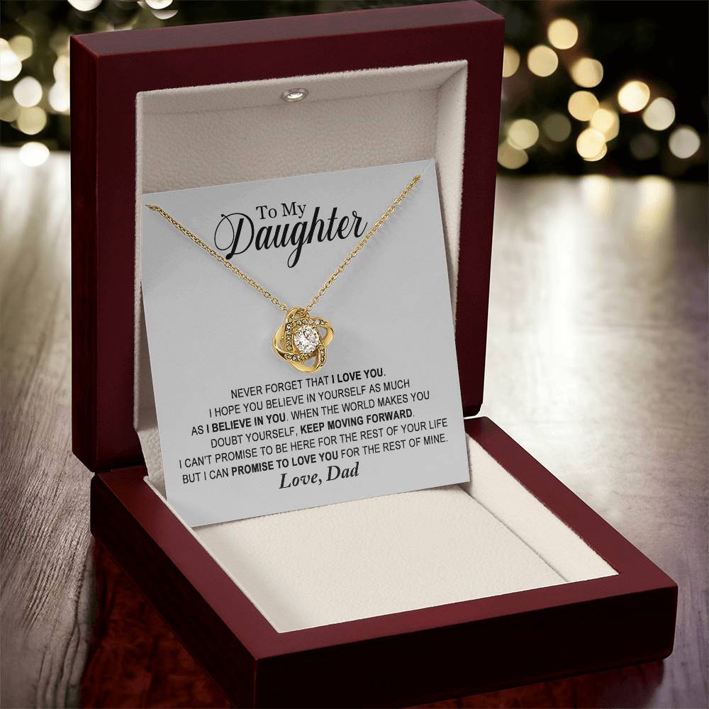 Daughter - Promise To Love You - Necklace Love Knot Necklace