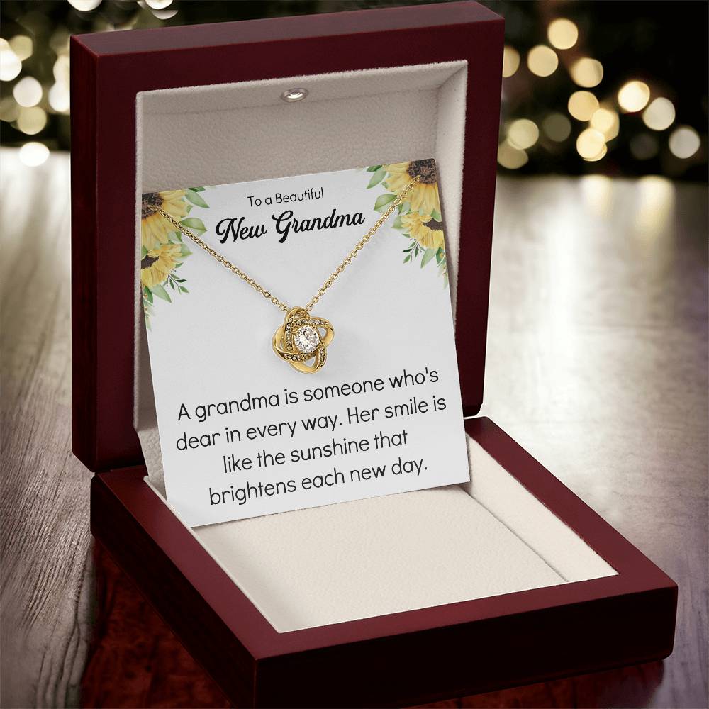 Grandma 2022 Promoted To Grandma Mothers Day Idea For New Grandma Gift Grandma To Be Gift For Grandma Reveal Pregnancy Baby Announcement Love Knot Necklace