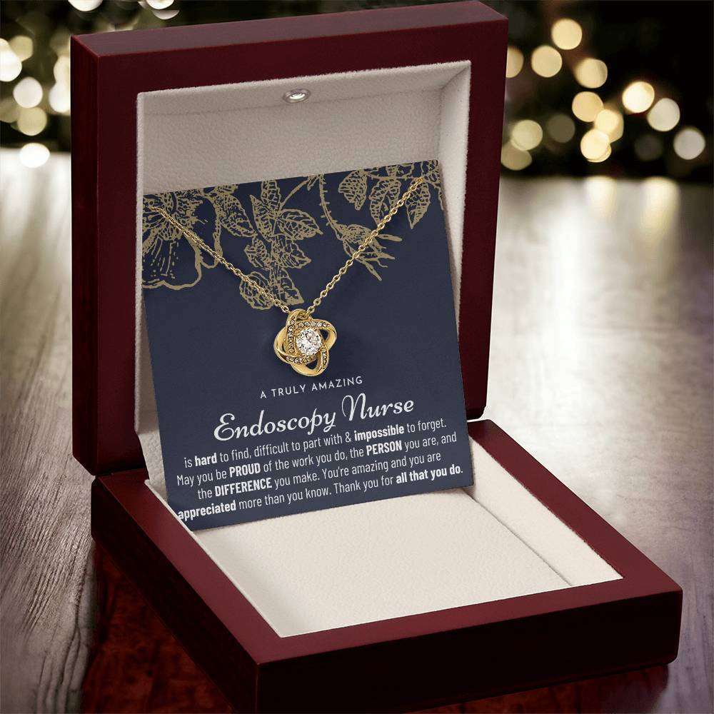 Gift For Endoscopy Nurse Endoscopy Nurse Gift Endoscopy Nurse Appreciation Gift Love Knot Necklace
